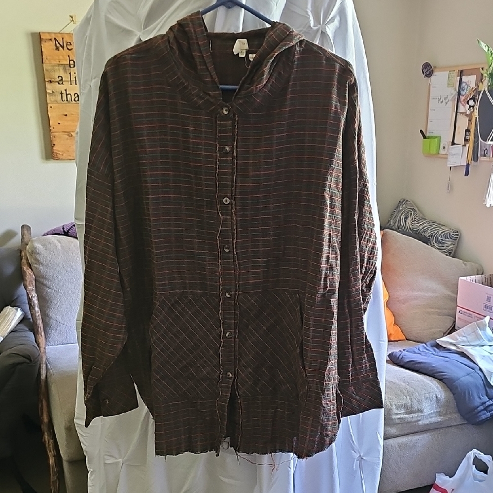 Gilded Intent Brown Plaid Utility Jacket